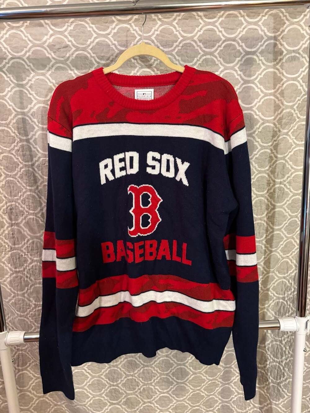 MLB Boston Red Sox Knit Baseball Sweater Size XL